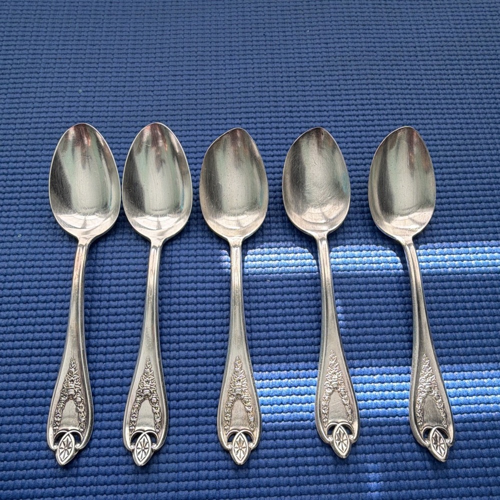 1847 Rogers Bros Old Colony Silverplate XS Triple spoons 7", Set Of 5